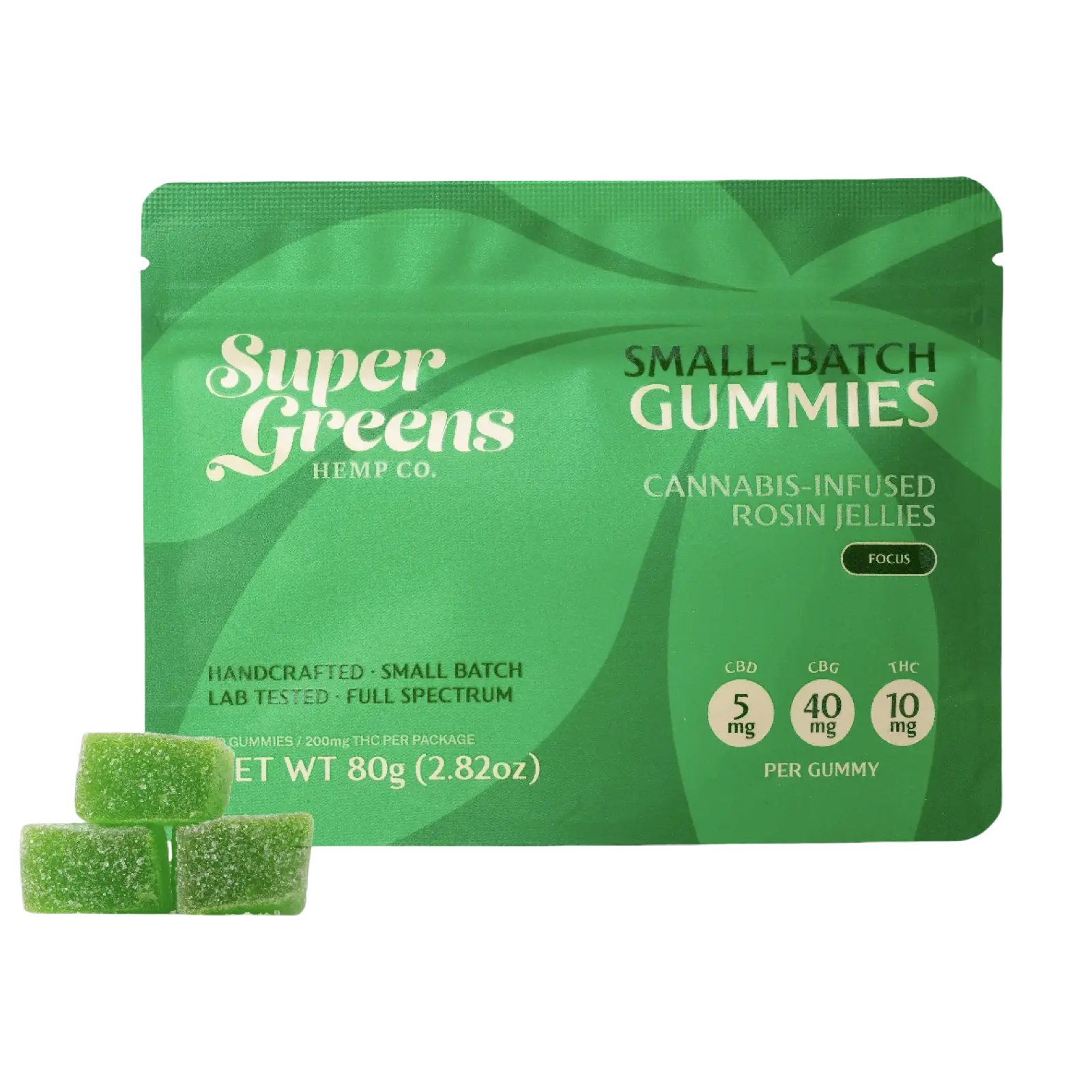 200mg Rosin Gummies (20ct) | 10mg Focus Gummies | Super Greens - Image 2