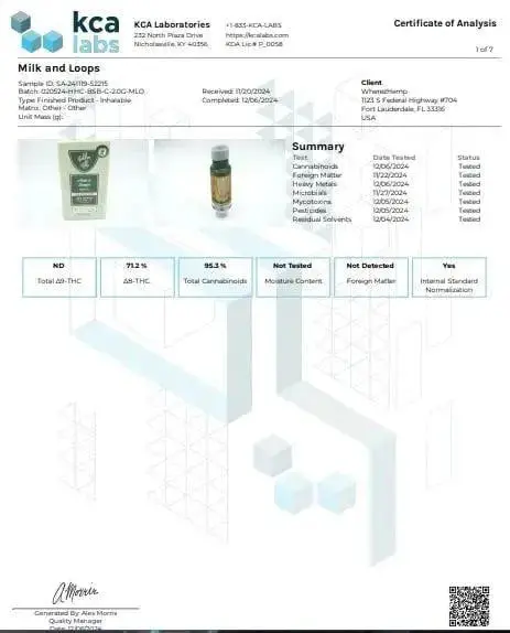 2g Live Rosin Cart Milk and Loops | Indica - Image 2